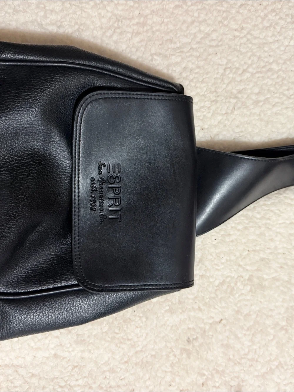 Esprit Black Leather Men's Shoulder Bag